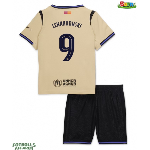 Barcelona Robert Lewandowski #9 Bortaställ Barn 2025-26 Kortärmad (+ Korta byxor)